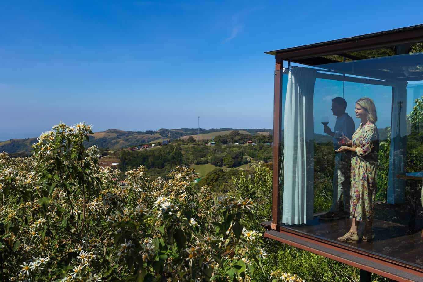 Vista panorámica desde pod de vidrio